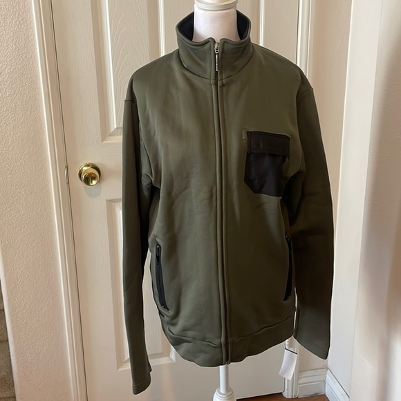 MENS Fred Perry ZIP UP JACKET army green size small S - Picture 2 of 9